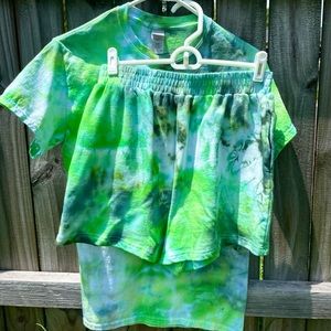 Custom Ice-dye Shirt and Short Set